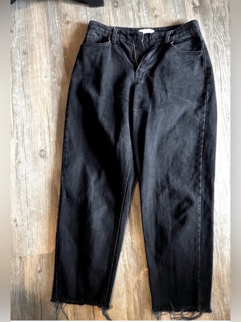 Oak + Fort Black Barrel Leg Jeans Size Medium